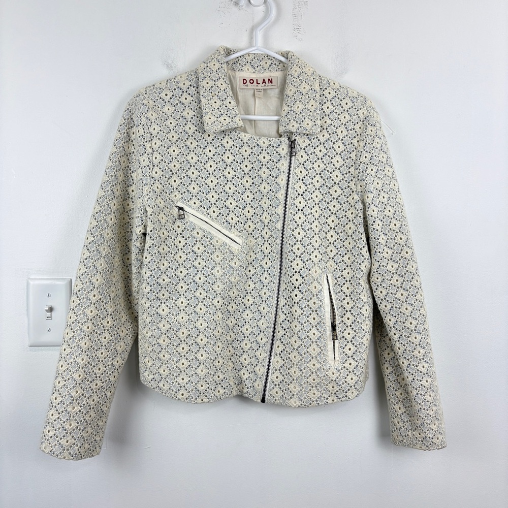 Anthropologie Dolan Rossi Eyelet Boho Moto Jacket
